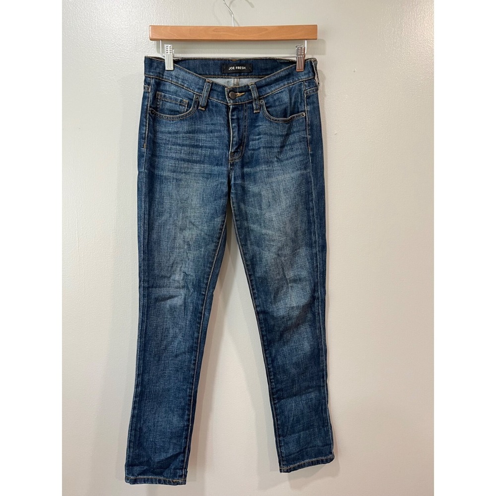 Joe Fresh Women's Straight Jeans Size 24 Blue Slouchy